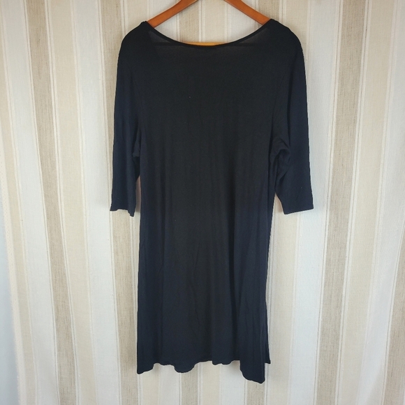 Eileen Fisher Soft Stretch Jersey Knit Little Black‎ Dress Size Medium - Picture 9 of 9
